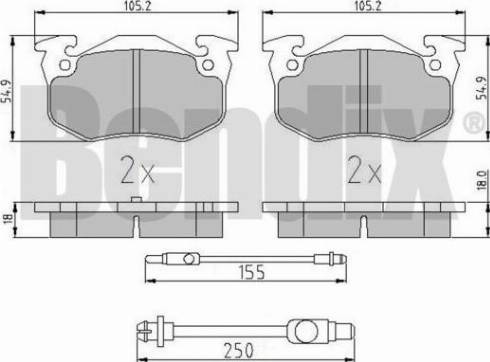 BENDIX 510189 - Тормозные колодки, дисковые, комплект autodnr.net