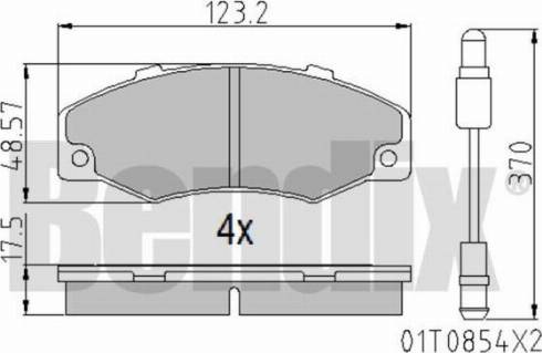 BENDIX 510194 - Тормозные колодки, дисковые, комплект avtokuzovplus.com.ua