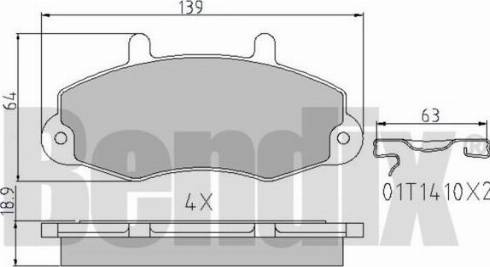 BENDIX 510198 - Гальмівні колодки, дискові гальма autocars.com.ua