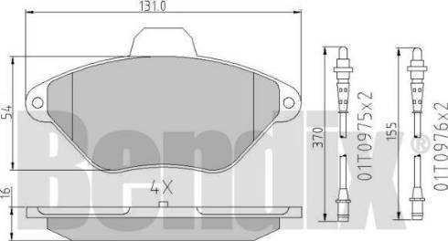 BENDIX 510201 - Гальмівні колодки, дискові гальма autocars.com.ua