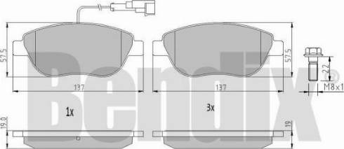 BENDIX 510205 - Гальмівні колодки, дискові гальма autocars.com.ua