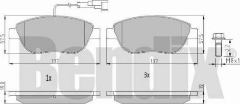 BENDIX 510205 - Тормозные колодки, дисковые, комплект autodnr.net