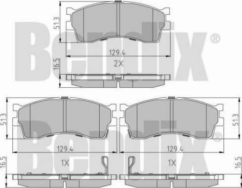 BENDIX 510206 - Гальмівні колодки, дискові гальма autocars.com.ua