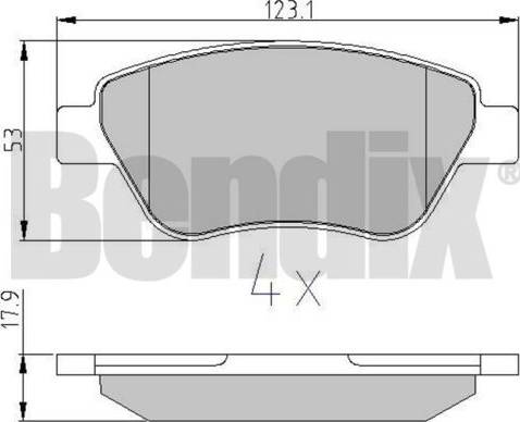 BENDIX 510211 - Гальмівні колодки, дискові гальма autocars.com.ua