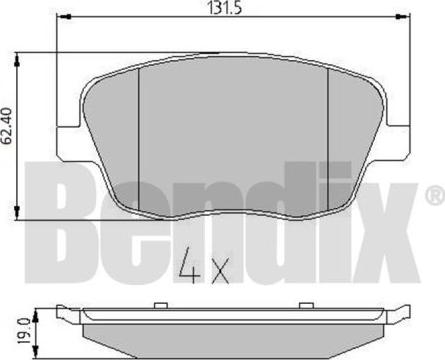 BENDIX 510233 - Гальмівні колодки, дискові гальма autocars.com.ua