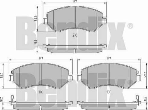 BENDIX 510247 - Гальмівні колодки, дискові гальма autocars.com.ua