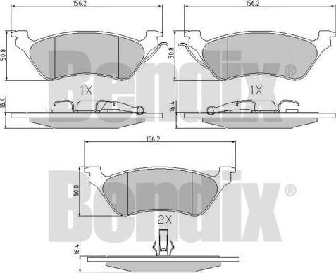 BENDIX 510248 - Тормозные колодки, дисковые, комплект avtokuzovplus.com.ua