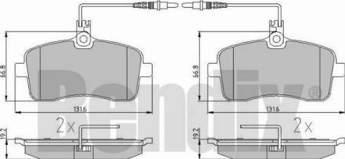 BENDIX 510249 - Гальмівні колодки, дискові гальма autocars.com.ua