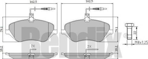 BENDIX 510250 - Тормозные колодки, дисковые, комплект avtokuzovplus.com.ua