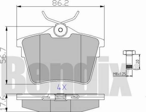 BENDIX 510251 - Тормозные колодки, дисковые, комплект autodnr.net