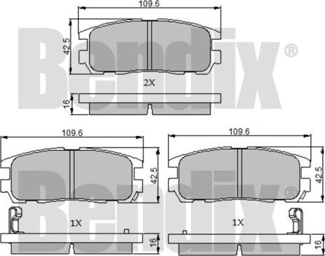 BENDIX 510253 - Гальмівні колодки, дискові гальма autocars.com.ua