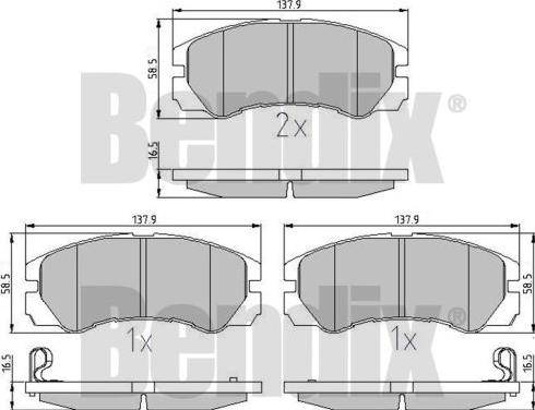 BENDIX 510254 - Гальмівні колодки, дискові гальма autocars.com.ua