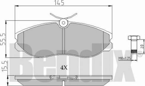 BENDIX 510257 - Гальмівні колодки, дискові гальма autocars.com.ua