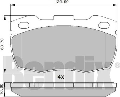 BENDIX 510260 - Тормозные колодки, дисковые, комплект avtokuzovplus.com.ua