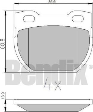 BENDIX 510261 - Гальмівні колодки, дискові гальма autocars.com.ua