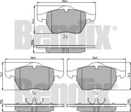 BENDIX 510263 - Гальмівні колодки, дискові гальма autocars.com.ua