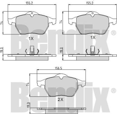 BENDIX 510273 - Тормозные колодки, дисковые, комплект autodnr.net