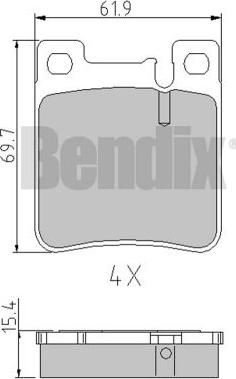 BENDIX 510278 - Тормозные колодки, дисковые, комплект autodnr.net