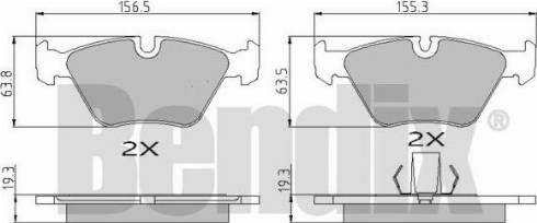 BENDIX 510289 - Тормозные колодки, дисковые, комплект avtokuzovplus.com.ua