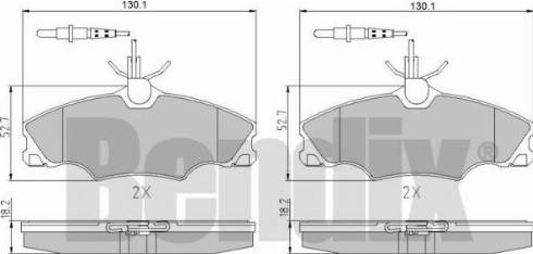 BENDIX 510291 - Гальмівні колодки, дискові гальма autocars.com.ua