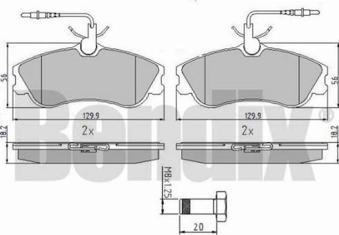 BENDIX 510306 - Тормозные колодки, дисковые, комплект autodnr.net