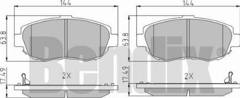 BENDIX 510312 - Гальмівні колодки, дискові гальма autocars.com.ua