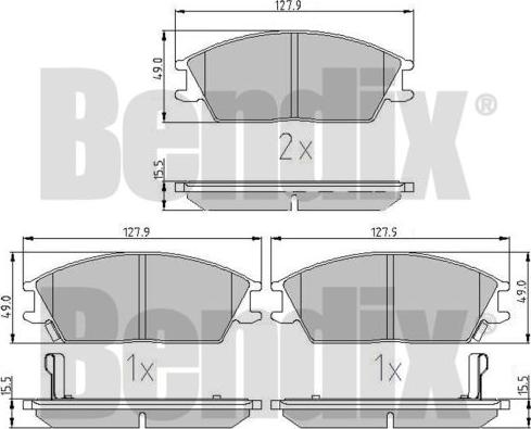 BENDIX 510320 - Гальмівні колодки, дискові гальма autocars.com.ua