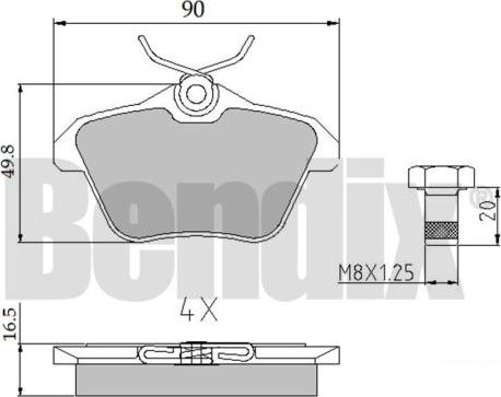 BENDIX 510323 - Тормозные колодки, дисковые, комплект autodnr.net