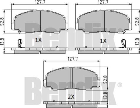 BENDIX 510330 - Гальмівні колодки, дискові гальма autocars.com.ua