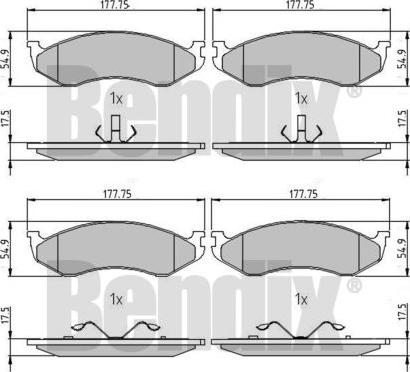 BENDIX 510332 - Гальмівні колодки, дискові гальма autocars.com.ua