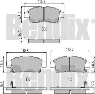BENDIX 510358 - Гальмівні колодки, дискові гальма autocars.com.ua