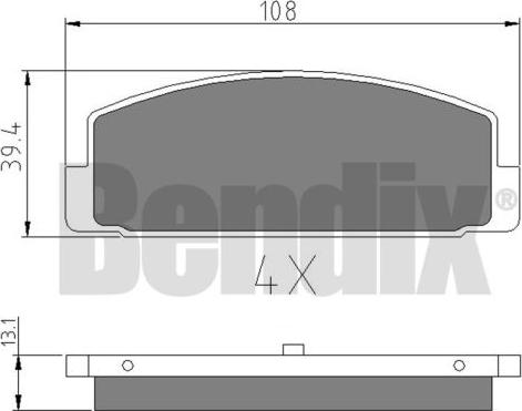 BENDIX 510360 - Гальмівні колодки, дискові гальма autocars.com.ua