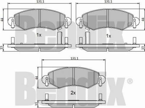 BENDIX 510367 - Тормозные колодки, дисковые, комплект avtokuzovplus.com.ua