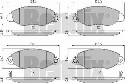 BENDIX 510373 - Тормозные колодки, дисковые, комплект avtokuzovplus.com.ua