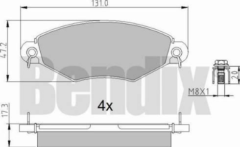 BENDIX 510384 - Тормозные колодки, дисковые, комплект avtokuzovplus.com.ua