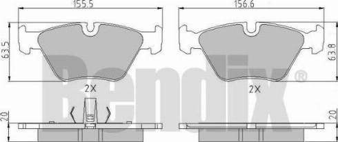 BENDIX 510392 - Тормозные колодки, дисковые, комплект autodnr.net