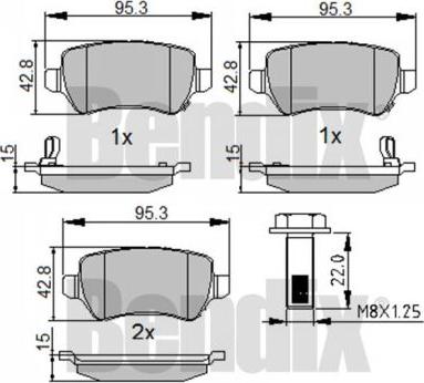 BENDIX 510399 - Тормозные колодки, дисковые, комплект autodnr.net