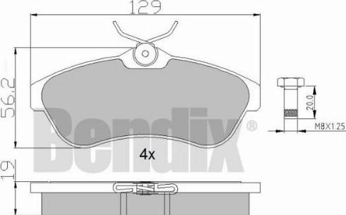 BENDIX 510408 - Гальмівні колодки, дискові гальма autocars.com.ua