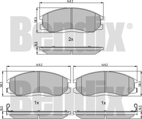 BENDIX 510418 - Гальмівні колодки, дискові гальма autocars.com.ua