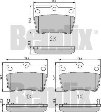 BENDIX 510421 - Гальмівні колодки, дискові гальма autocars.com.ua