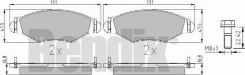 BENDIX 510422 - Тормозные колодки, дисковые, комплект avtokuzovplus.com.ua