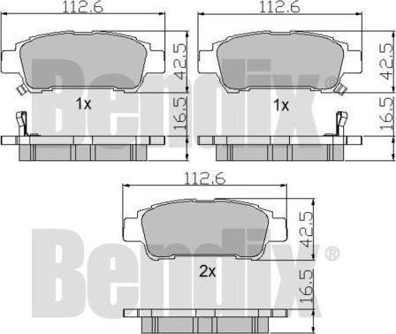 BENDIX 510425 - Тормозные колодки, дисковые, комплект avtokuzovplus.com.ua