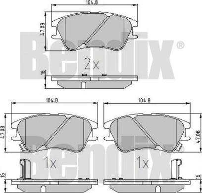 BENDIX 510427 - Гальмівні колодки, дискові гальма autocars.com.ua