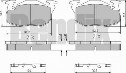 BENDIX 510433 - Гальмівні колодки, дискові гальма autocars.com.ua