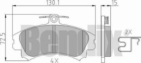 BENDIX 510437 - Тормозные колодки, дисковые, комплект avtokuzovplus.com.ua