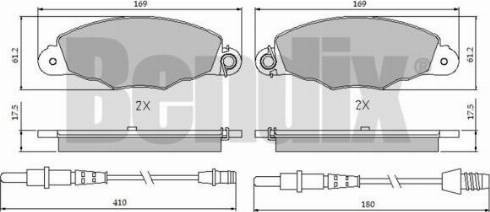 BENDIX 510445 - Тормозные колодки, дисковые, комплект avtokuzovplus.com.ua