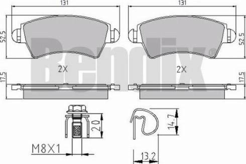 BENDIX 510448 - Гальмівні колодки, дискові гальма autocars.com.ua