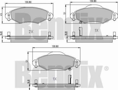 BENDIX 510452 - Гальмівні колодки, дискові гальма autocars.com.ua