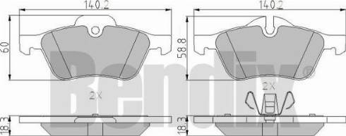 BENDIX 510455 - Тормозные колодки, дисковые, комплект avtokuzovplus.com.ua