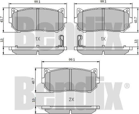 BENDIX 510469 - Гальмівні колодки, дискові гальма autocars.com.ua